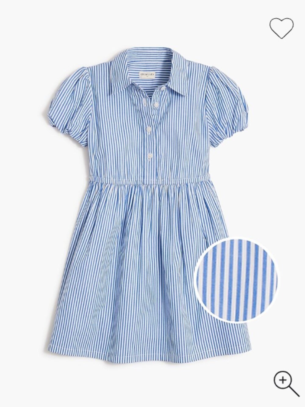 J. Crew Crewcuts Girls' striped bubble-sleeve shirt-dress • size  • CB580